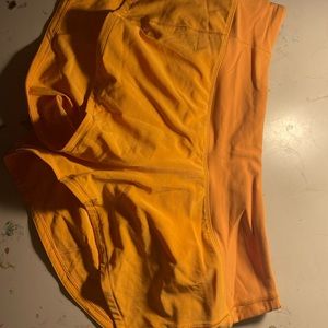 Orange Lululemon Speed Up Shorts 2.5 inseam